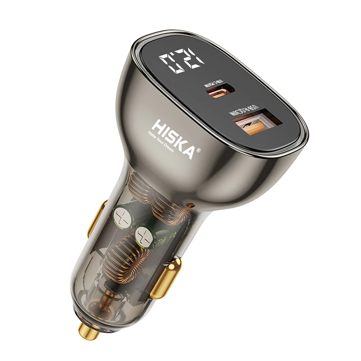 شارژر فندکی هیسکا مدل HCC-326 توان 95 وات HISKA HCC326 PD 95W Car Charger